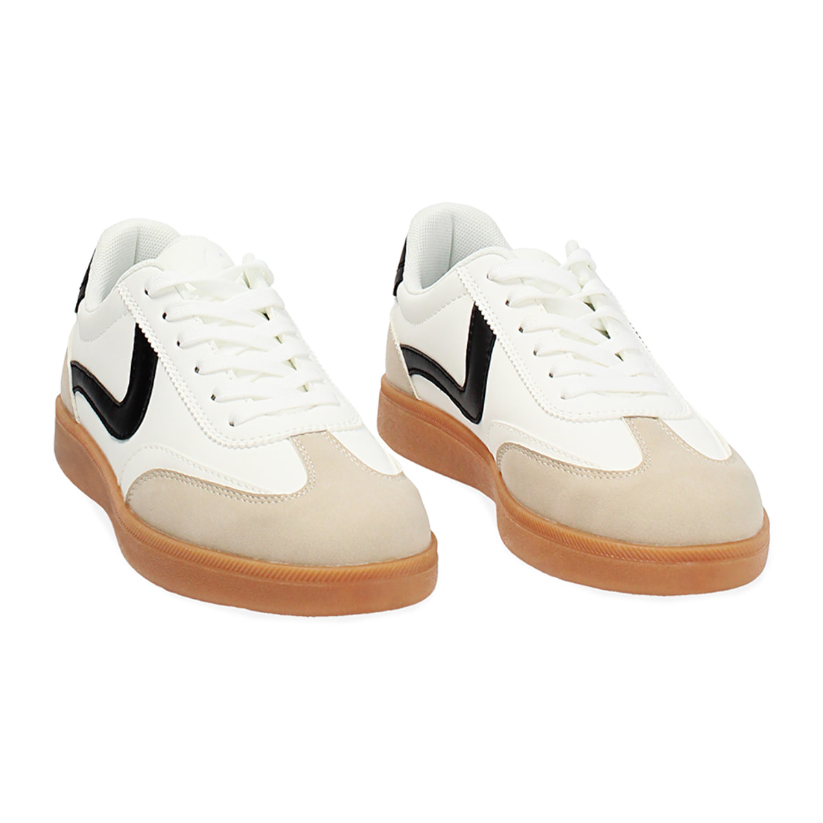 Zapatillas mujer blancas-negras