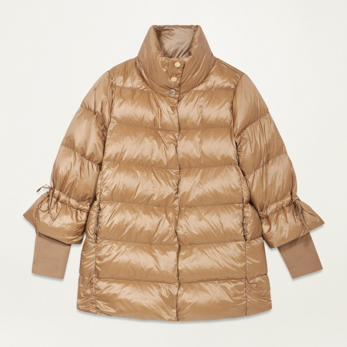 Oltre - Midi down jacket in real feather - Beige