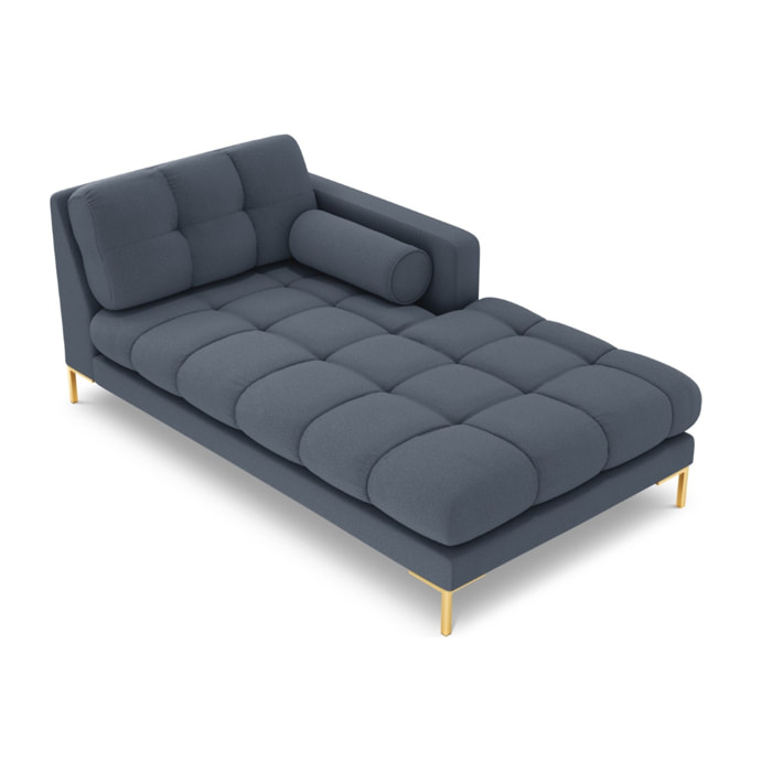 Méridienne droite "Bali" en tissu structurel bleu foncé