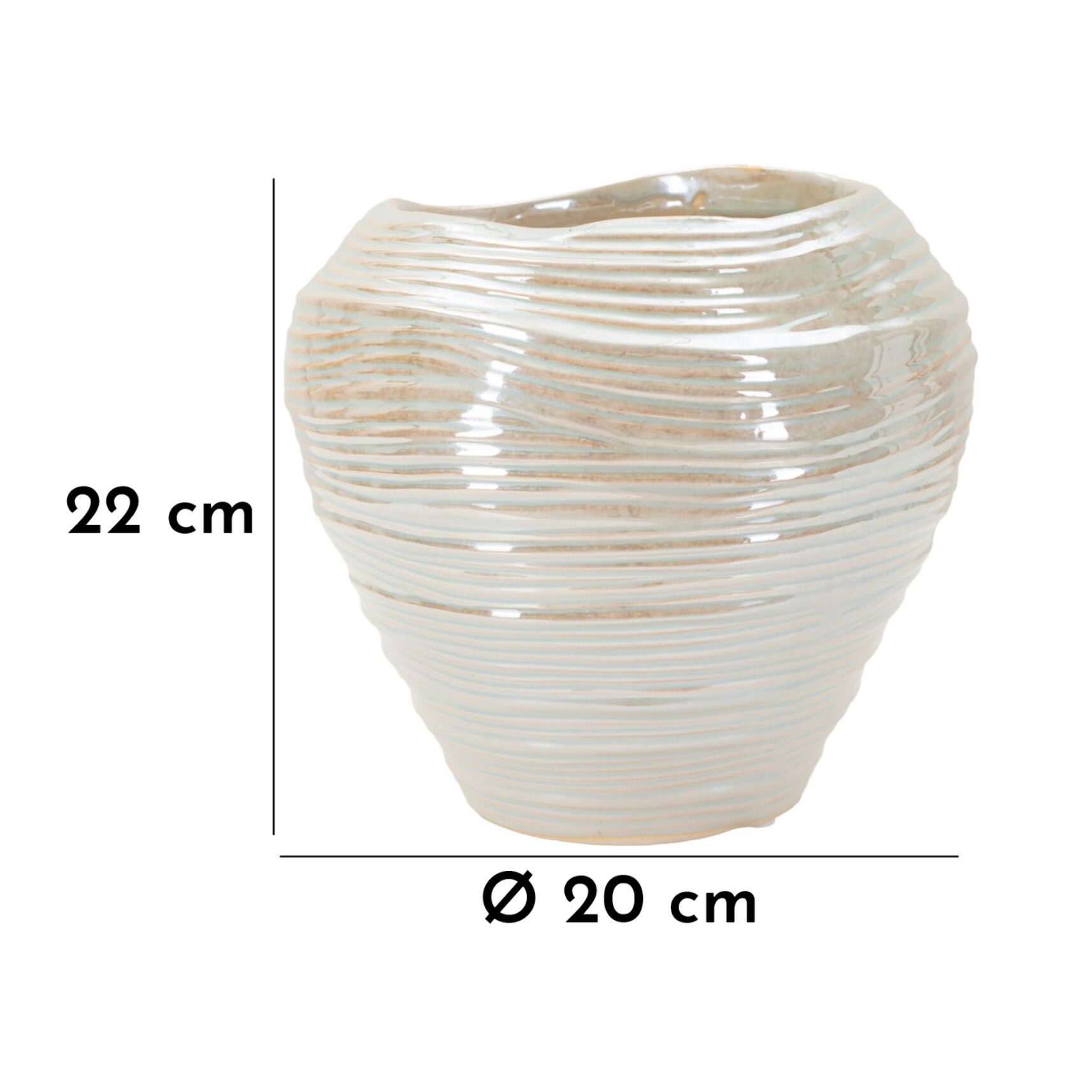 VASO PERLY ROUND CM Ø 22X20