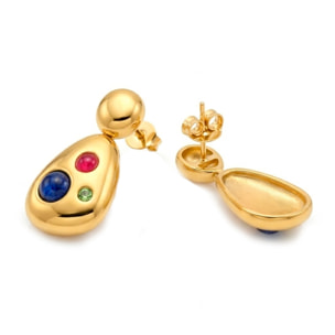 Pendientes Skun acabado oro amarillo 18k