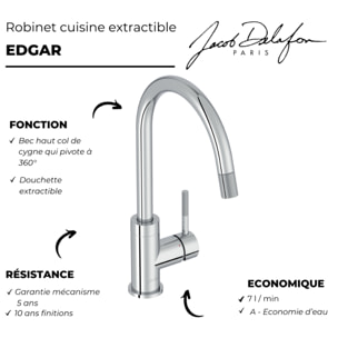 Robinet cuisine douchette extractible Edgar chrome