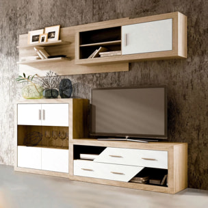 Módulo alto Nuka 1 puerta con respaldo Cambria - Blanco