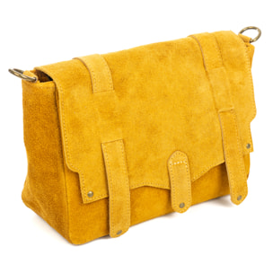 Aviatico bolso satchel mujer. Piel auténtica Gamuza.