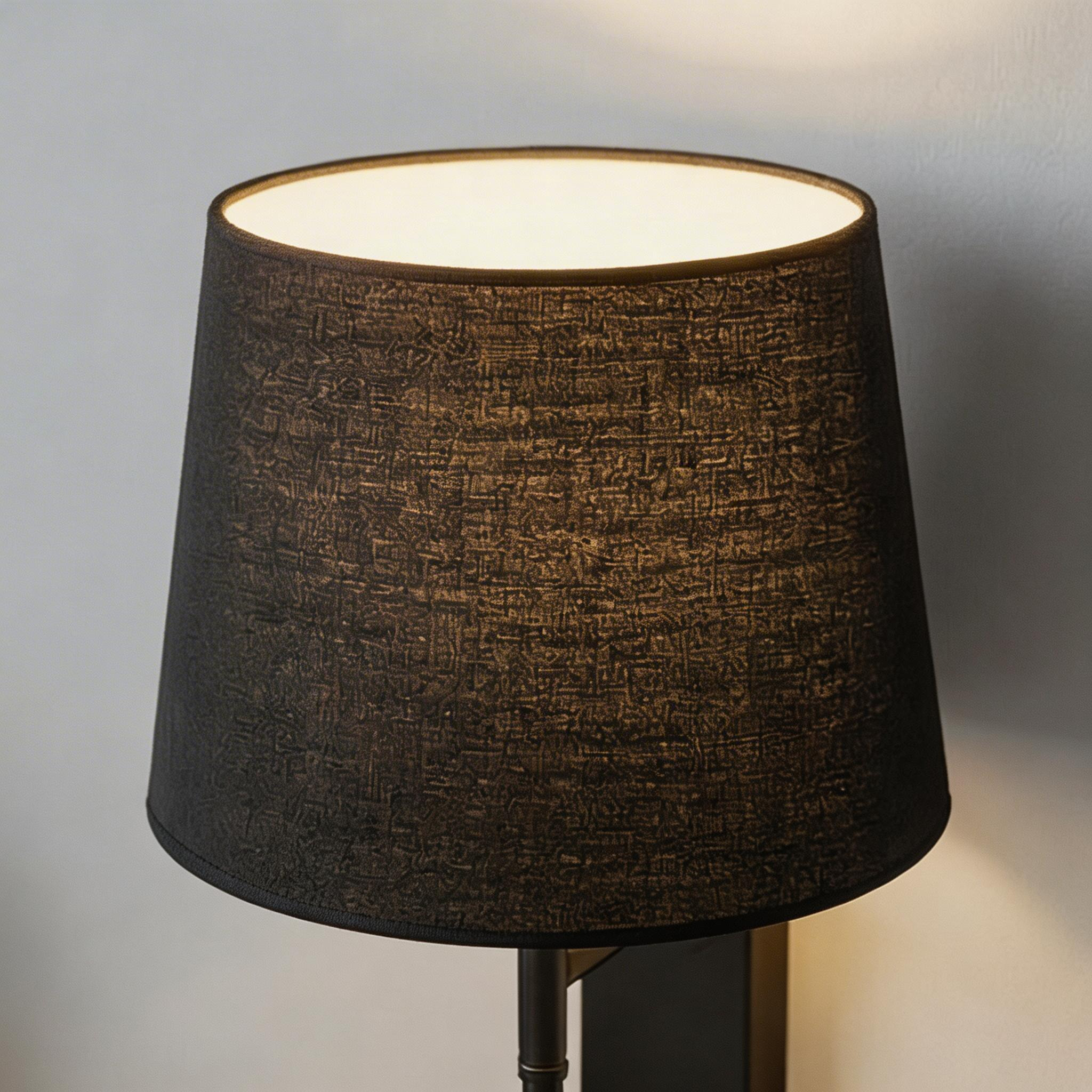 FORLIGHT Janet - Aplique de Pared para Dormitorio E27 Luz de Lectura LED Blanco Cálido 3000K. Aluminio Negro Pantalla de Textil