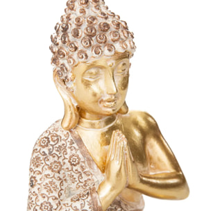 Statuette bouddha assis - résine - doré - H19 - 5 cm