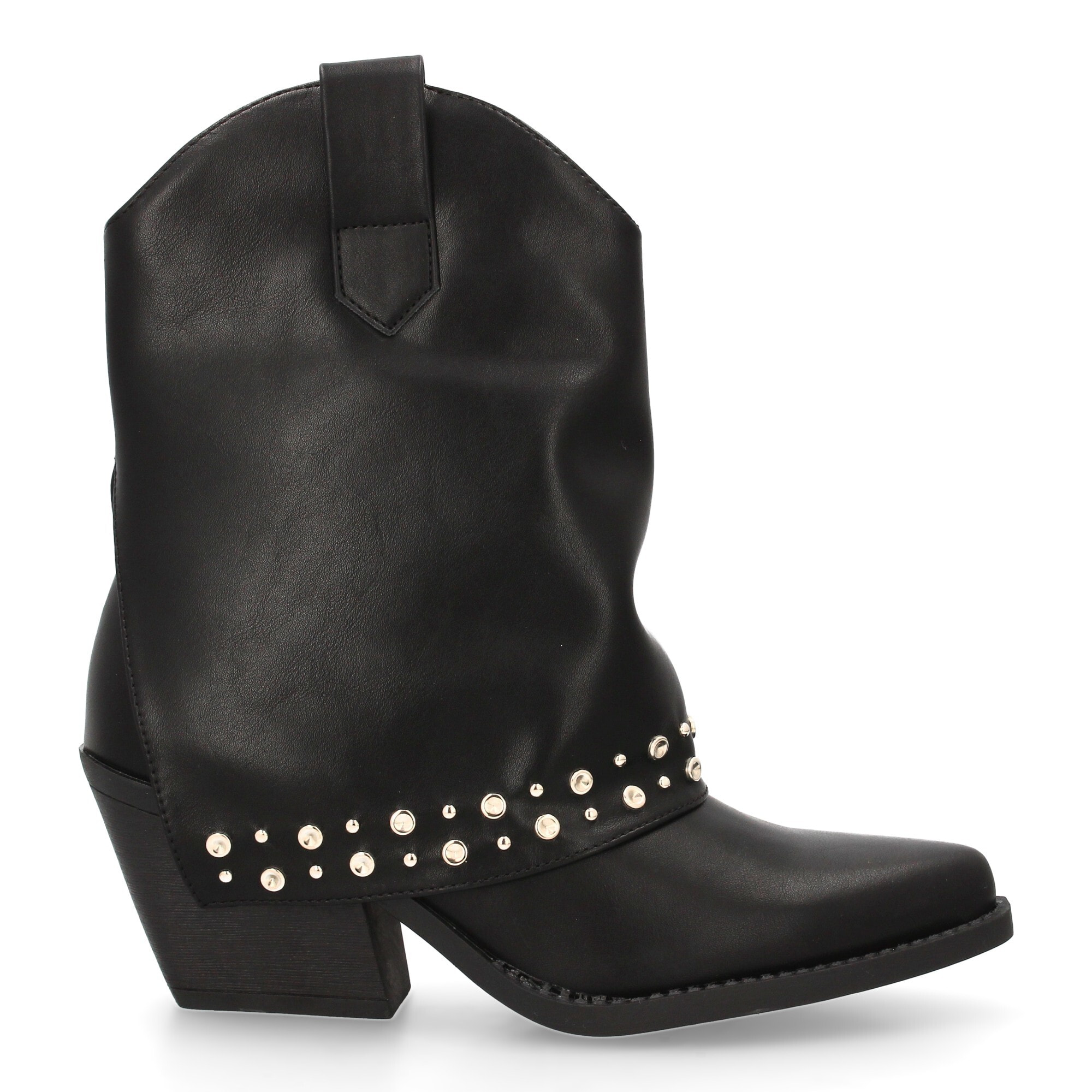 Botín cowboy con tachuelas metálicas