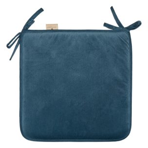 Galette de chaise Lilou bleu canard D38x38cm