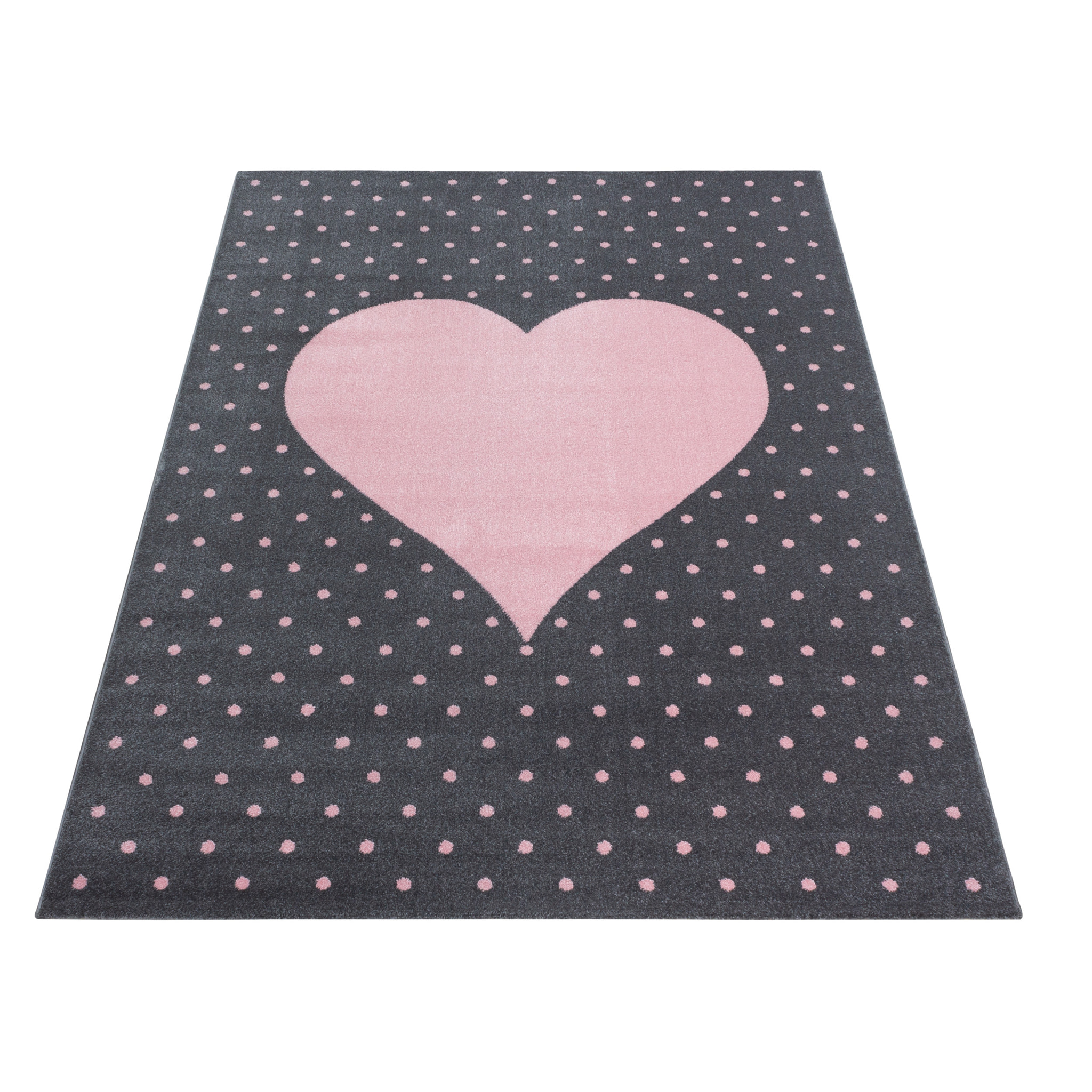 BAMBI - Tapis enfants à motif coeur rose