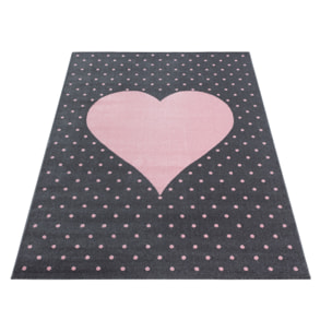 BAMBI - Tapis enfants à motif coeur rose