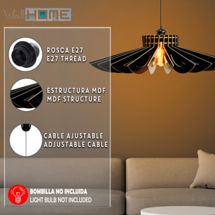 Lámpara de techo 50 cm. negro, tipo e 27 max 45 - 60 w