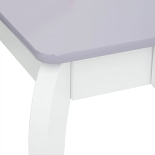 Coiffeuse et tabouret enfant "Sirène" L70,5cm blanc