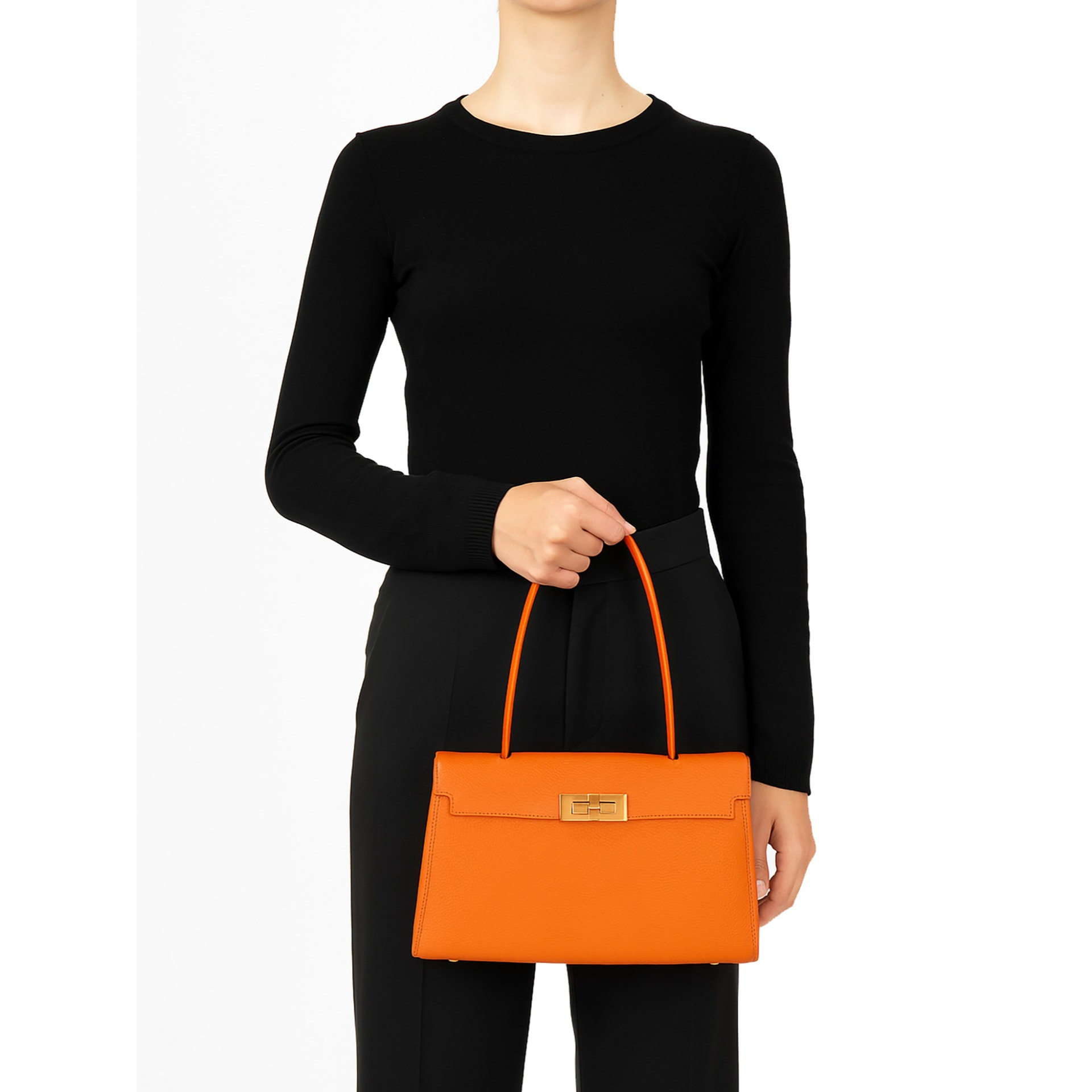 Borsa a mano da donna Made in Italy - Modello Fiorenza Lux - 100% pelle - 33.0 x 20.0 x 9.0 cm