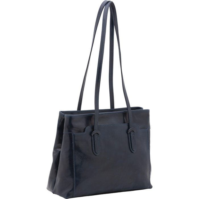 Borsa a spalla da donna - Modello Iduna Lux - Vera pelle - 35.0 x 26.0 x 12.0 cm