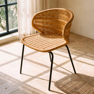 Lot de 2 chaises de jardin en rotin synthétique - Lara