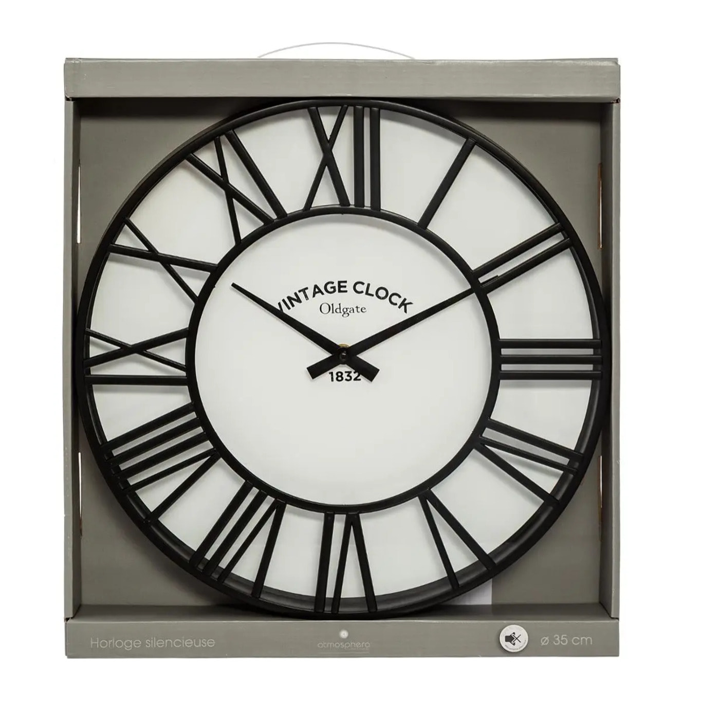 Horloge "Vintage" - noir D35 cm