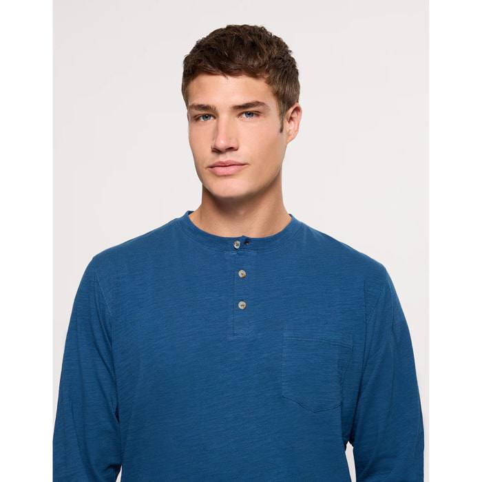 Camiseta Manga Larga Azul - Barnock