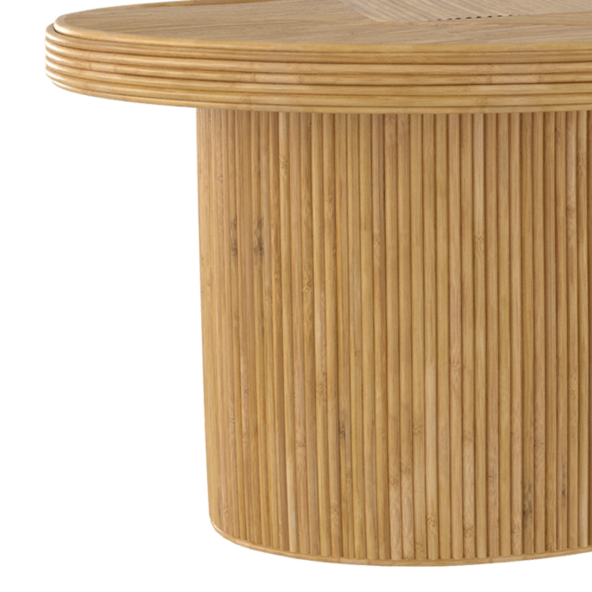 Table basse ovale en rotin naturel - Hélène