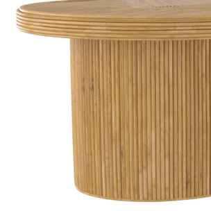 Table basse ovale en rotin naturel - Hélène