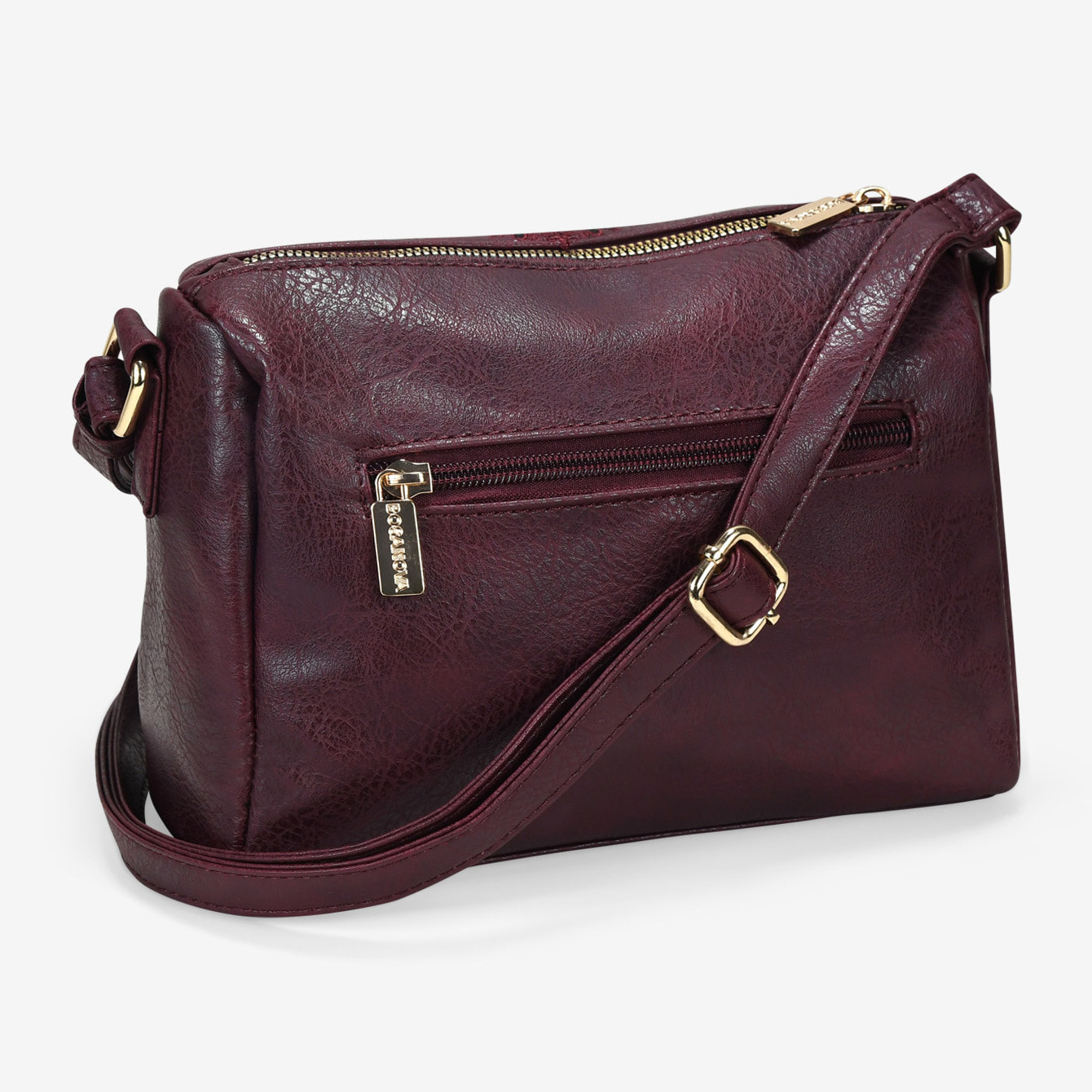 Bolso bandolera burdeos con bordado