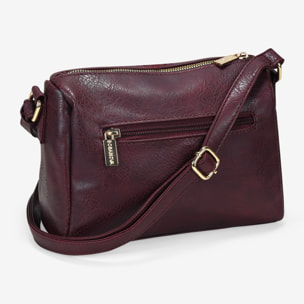 Bolso bandolera burdeos con bordado