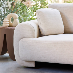 Canapé d'angle droit 3 places tissu, pieds ronds ZENIO