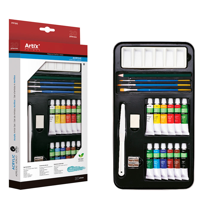 SET 12 PIEZAS PINTURA ACRÍLICA PROFESIONAL