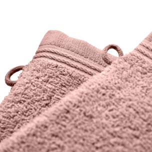 Lot de 2 gants de toilette "Spa" 15 x 21 cm / 400 gr/m² - Couleur: "Spa" Vieux Rose