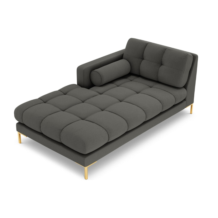 Méridienne gauche "Bali" en tissu structurel gris foncé