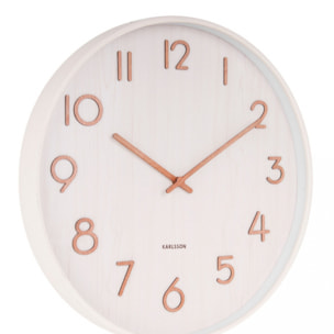 Pure - Horloge murale ronde en bois ø40cm : Couleur - Blanc.