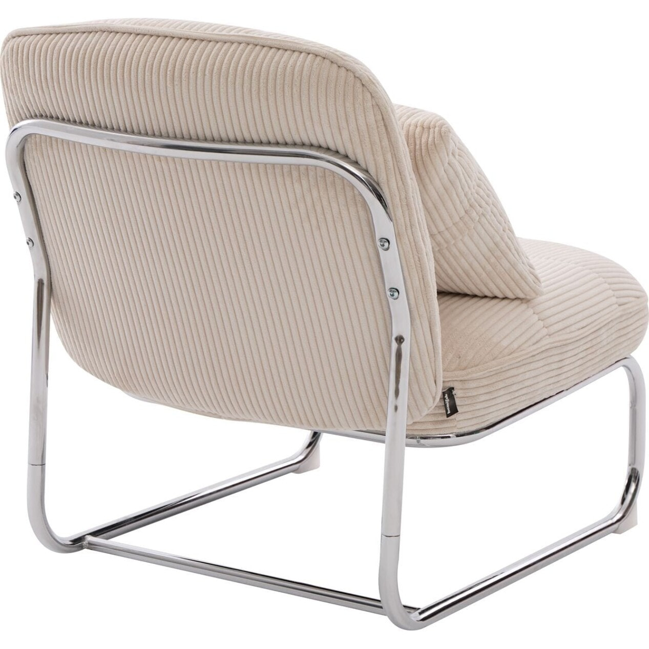 Fauteuil en velours côtelé et piètement chromé - MARVIN