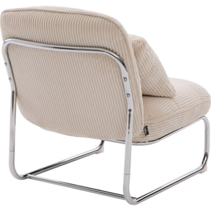 Fauteuil en velours côtelé et piètement chromé - MARVIN
