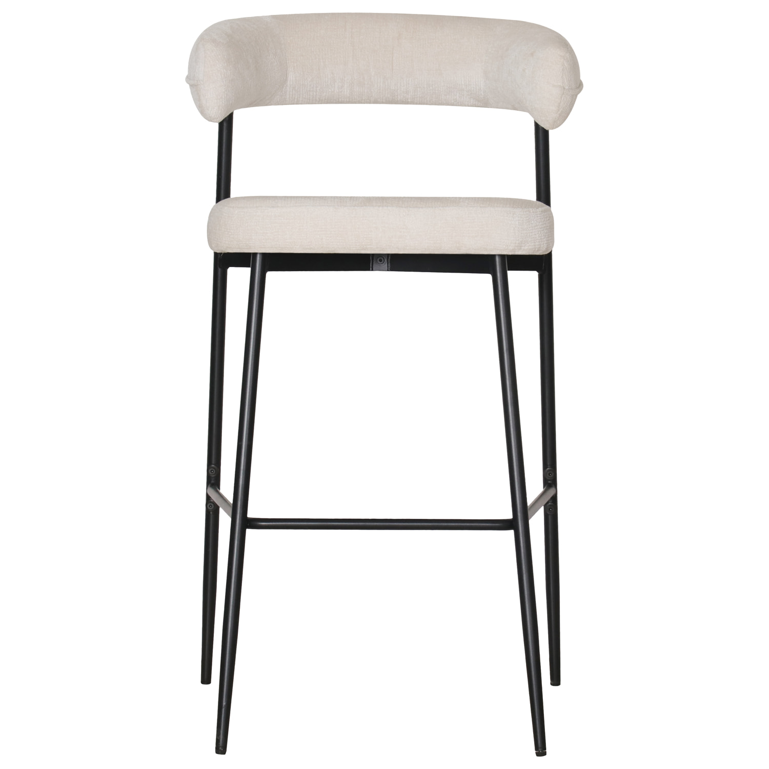 Lot de 2 tabourets de bar en tissu beige THEA