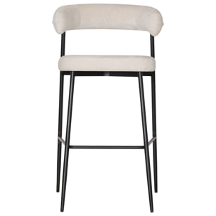 Lot de 2 tabourets de bar en tissu beige THEA