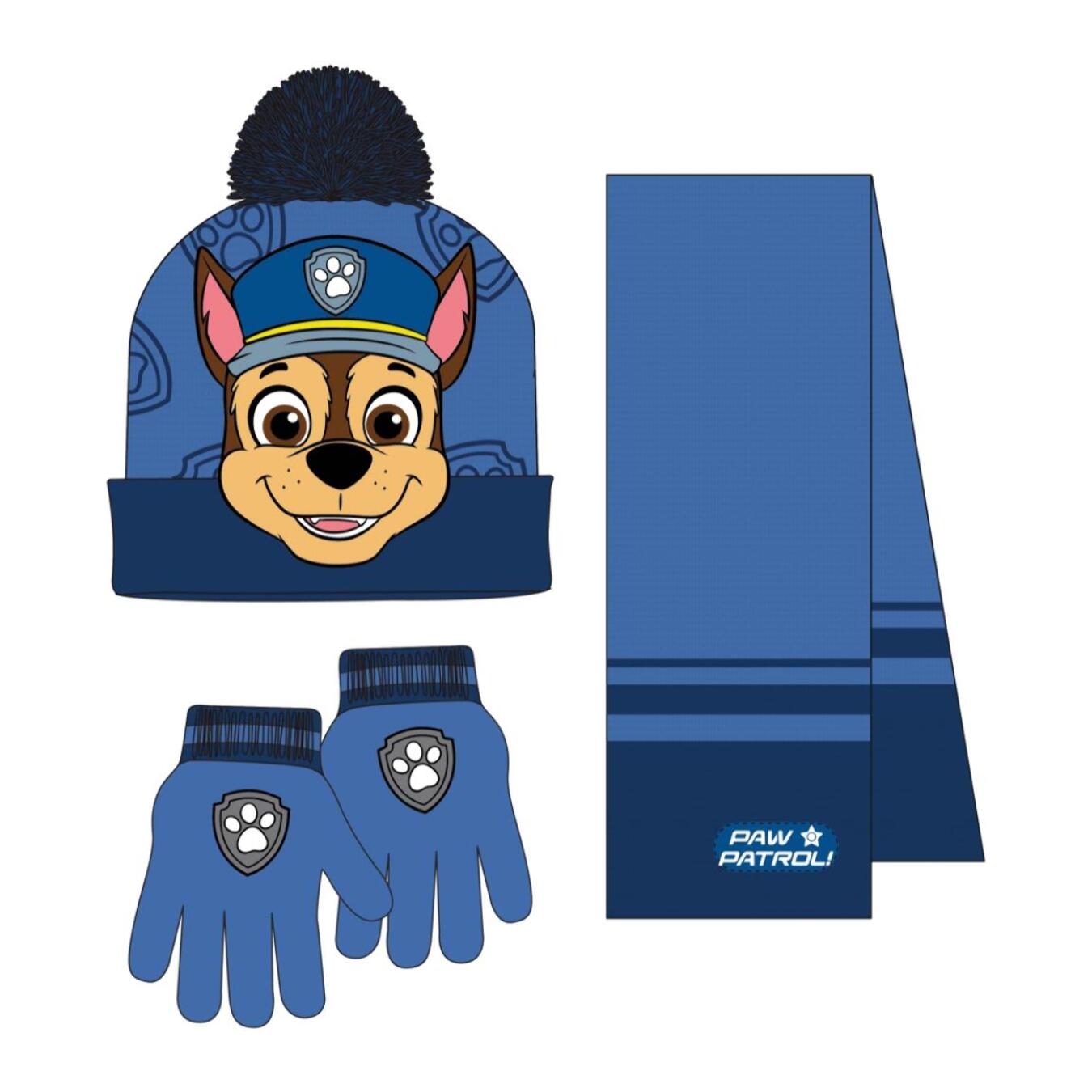 Conjunto gorro, guantes y tubo de cuello infantil "Paw Patrol"