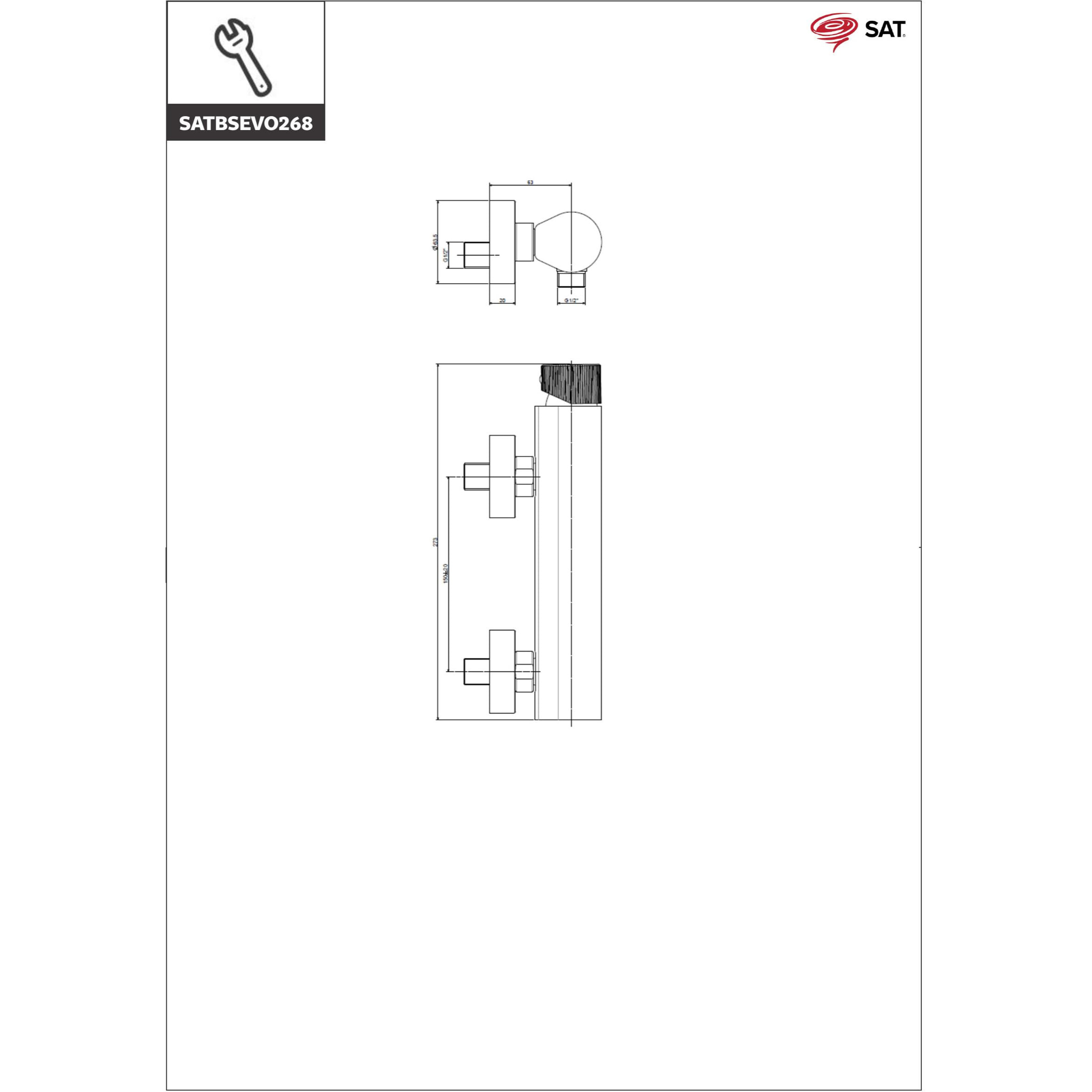 Mitigeur de douche chromé SAT Evolution  (SATBSEVO268)