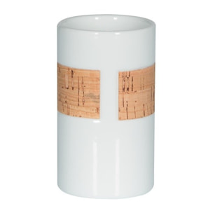 Gobelet Porcelaine TUBE NATURE Blanc & Beige Spirella