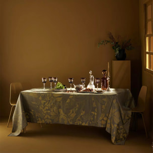 Chemin de table pur coton anti tache motif jacquard Super nature or pale