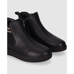 Botines de Piel - Negro - Tacón: Bajo