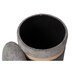 Set 2 Puffs Velvet 36x36x44 31x31x38 Cm
