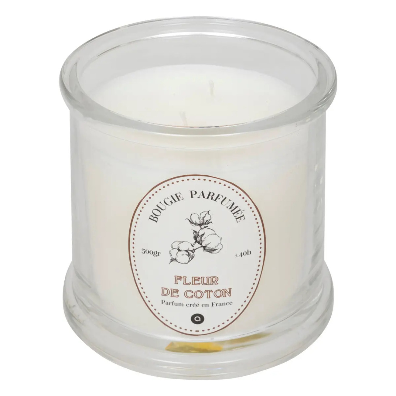Bougie parfumée Hapo 500g pot en verre avec couvercle coton
