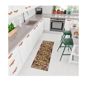 RICCI Alfombra lavable de cocina diseños con especias multicolor, varias medidas disponibles.