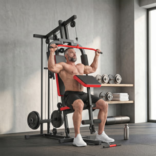 Station de musculation Fitness entrainement complet développé couché butterfly barre latissimus curler