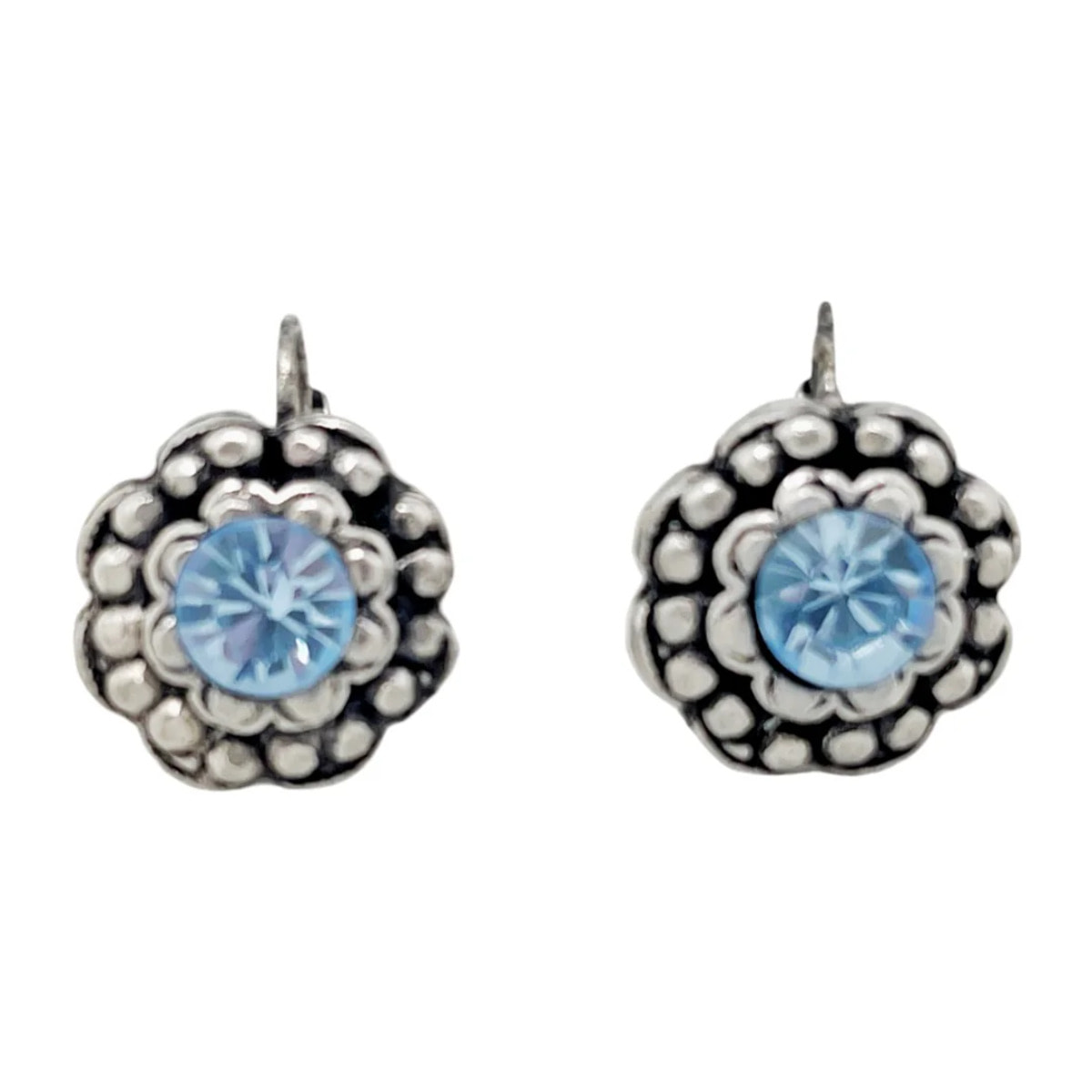 Pendiente ballestilla con cristal de Sw en azul