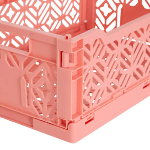 Cagette pliable Arry 30x20cm corail