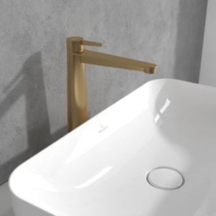 Mitigeur lavabo surélevé Conum avec vidage Push Open Brushed Gold