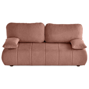 Harper - canapé 3 places convertible avec coffre en tissu texturé - Rose
