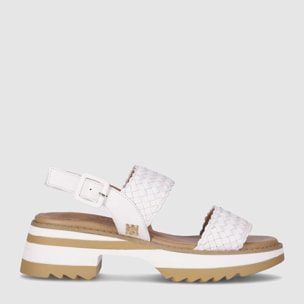 Sandalias de Piel - Blanco - Tacón: 4 cm