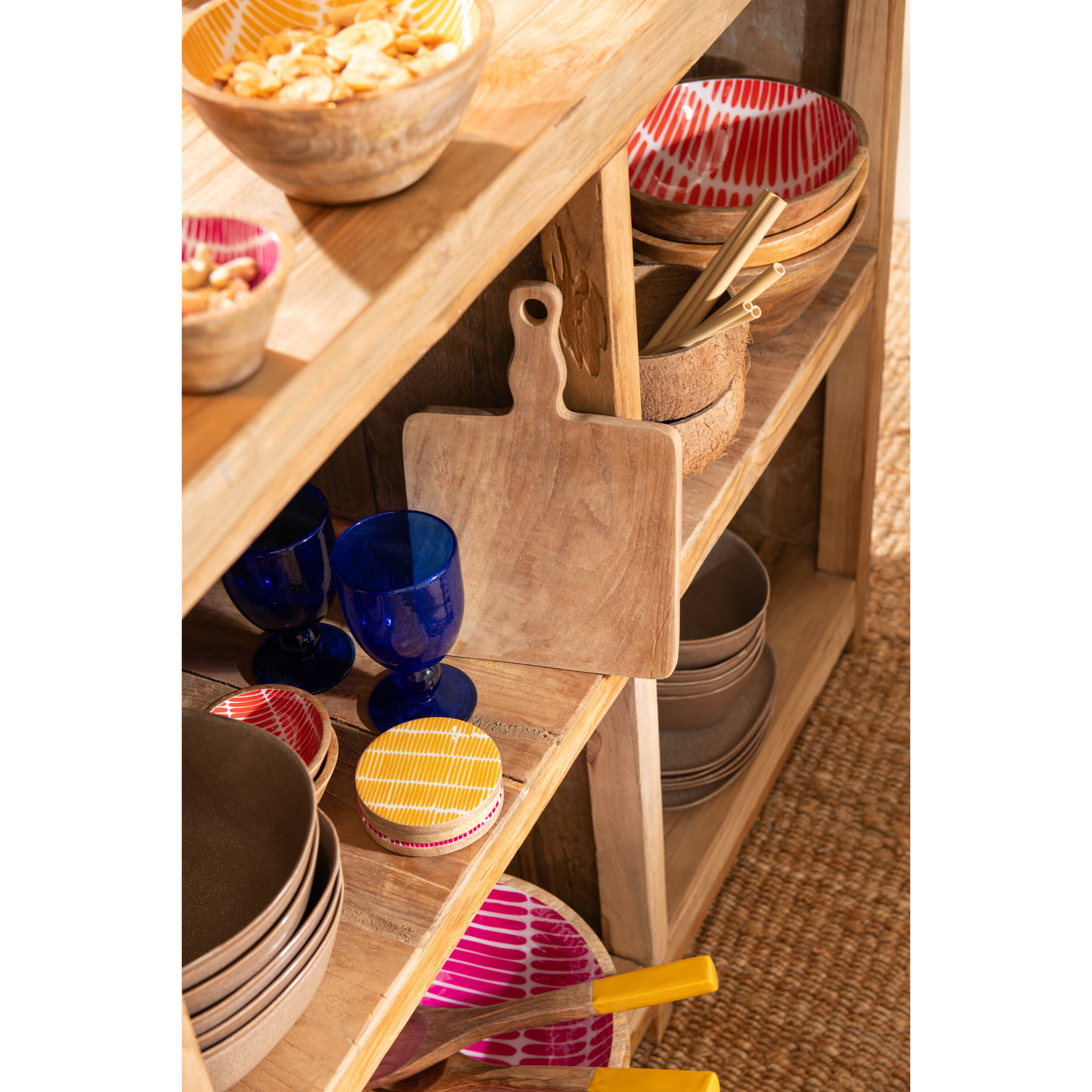 J-Line dessous de verre Mangue - bois - mix - 3 boîtes de 4 pcs