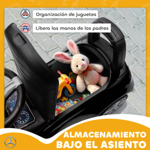 Coche Correpasillos para Niños de 18-36 Meses Mercedes-Benz Clase C, Correpasillos con Bocina, Volante, Sonidos de Motor y Espacio de Almacenaje, 65x28x39 cm, Negro